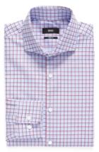 Men's Boss Sharp Fit Check Dress Shirt - R - Red