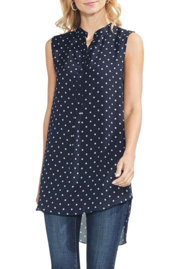 Women's Vince Camuto Romantic Dots High/low Tunic Top - Blue