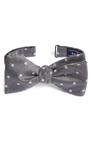 Men's The Tie Bar Dotted Hitch Wool & Silk Bow Tie, Size - Grey