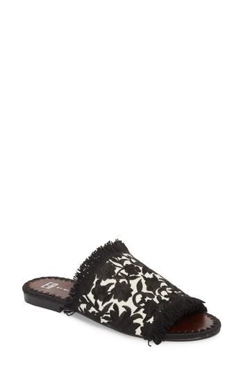 Women's E8 By Miista Tavie Fringed Slide Sandal .5us / 37eu - Black