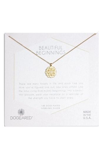 Women's Dogeared Beautiful Beginnings Lotus Pendant Necklace