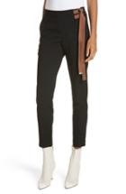 Women's Tibi Anson Stretch Side Buckle Skinny Pants - Black