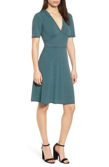 Women's Michael Michael Kors Mod Geo Fit & Flare Dress - Blue
