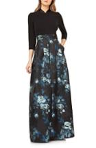 Women's Kay Unger Walk Through Ballgown With Jumpsuit - Black