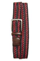 Men's Torino Woven Linen Belt - Navy/ Red