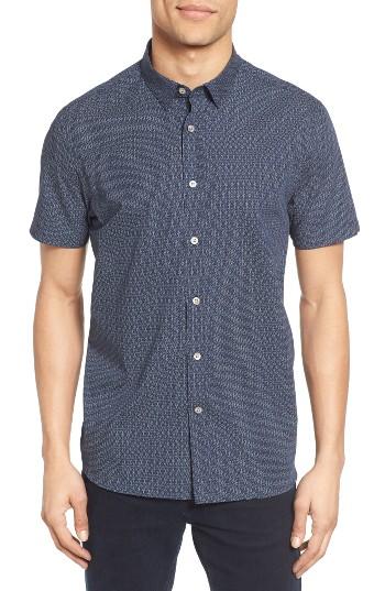 Men's Ted Baker London Hungoo Extra Trim Fit Print Sport Shirt (m) - Blue