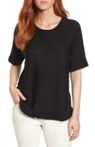 Women's Eileen Fisher Round Neck Top, Size - Black