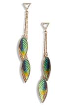 Women's Vince Camuto Metallic Leather Leaf Drop Earrings