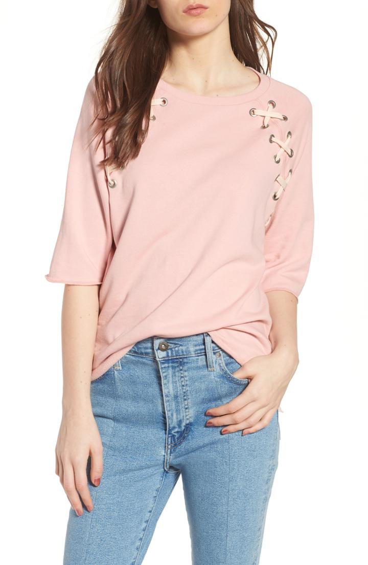 Women's South Parade Julie - Zigzag Eyelets Terry Top