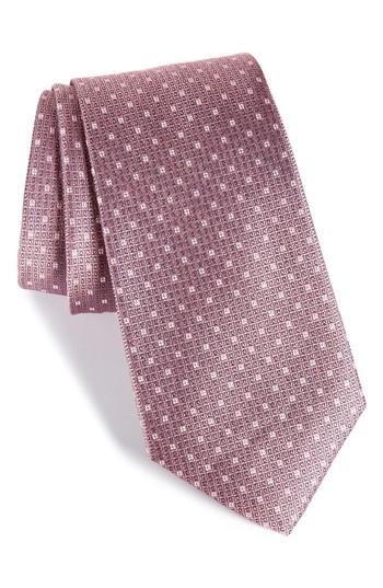 Men's Calibrate Denson Neat Silk Tie, Size - Pink