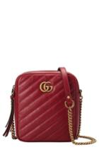Gucci Mini Marmont 2.0 Leather Crossbody Bag - Red