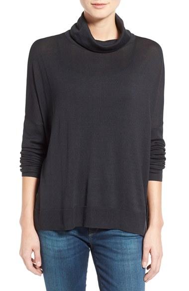 Women's Press Boxy Turtleneck - Black