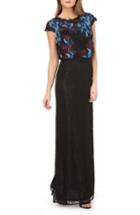 Women's Js Collections Embroidered Blouson Bodice Lace Gown - Blue
