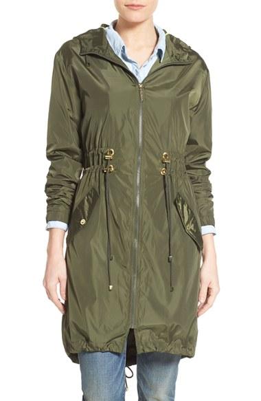 Women's Kensie Lightweight Drawstring Anorak - Green