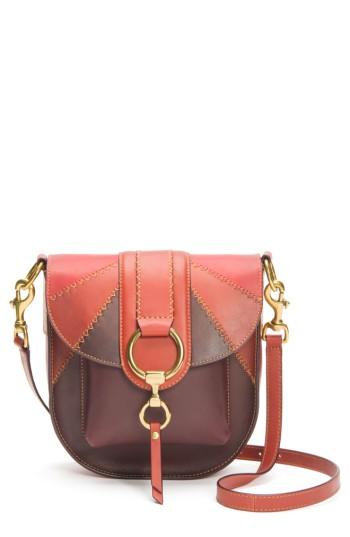 Frye Ilana Colorblock Leather Saddle Bag - Red