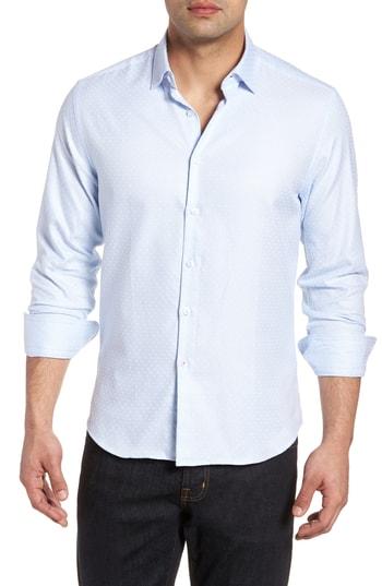 Men's Stone Rose Dot Sport Shirt (s) - Blue
