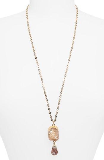 Women's Panacea Drusy Double Stone Pendant Necklace