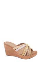 Women's J. Renee Hardscrabble Wedge Sandal .5 B - Metallic