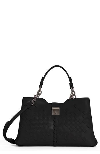 Bottega Veneta Small Napoli Top Handle Satchel - Black