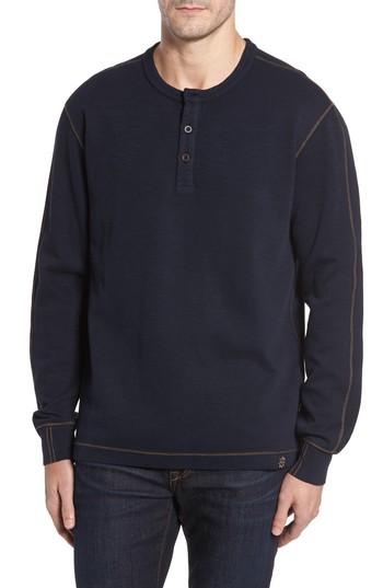 Men's Thaddeus Hans Long Sleeve Henley T-shirt, Size - Blue