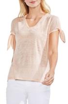 Women's Vince Camuto Tie Sleeve Linen Tee - Pink