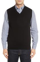 Men's Nordstrom Men's Shop Cashmere V-neck Sweater Vest, Size - Black