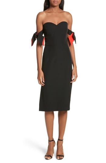 Women's Milly Brie Off The Shoulder Italian Cady Dress - Black