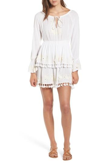 Women's Raga Salty Kiss Tassel Trim Minidress - Beige