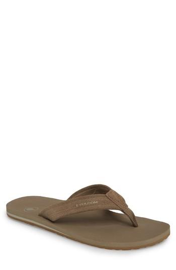 Men's Volcom Driften Flip Flop M - Beige