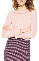 Women's Alice + Olivia Annita Slit Neck Cold Shoulder Sweater