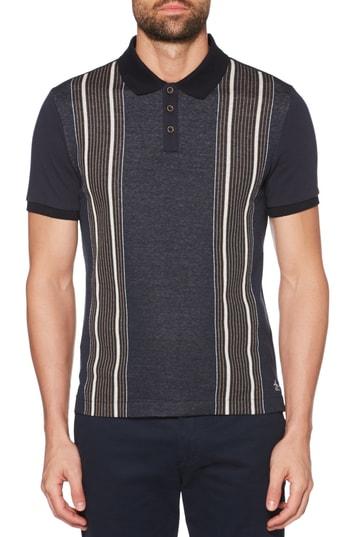 Men's Original Penguin Vertical Stripe Polo, Size - Blue