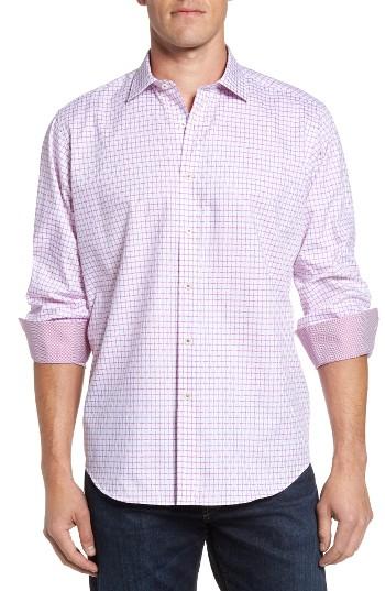 Men's Bugatchi Classic Fit Graphic Sport Shirt - Purple