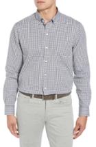 Men's Cutter & Buck Regular Fit Gingham Non-iron Sport Shirt, Size - Black