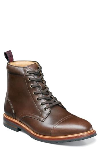 Men's Florsheim Founcry Cap Toe Boot D - Brown