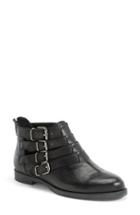 Women's Bella Vita 'ronan' Buckle Leather Bootie .5 W - Black (online Only)