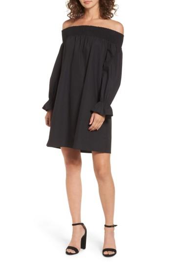 Women's Soprano Off The Shoulder Shift Dress - Black
