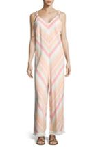 Women's Eci Stripe Jumpsuit - Orange