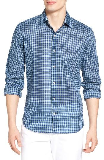Men's Culturata Slim Fit Windowpane Chambray Sport Shirt