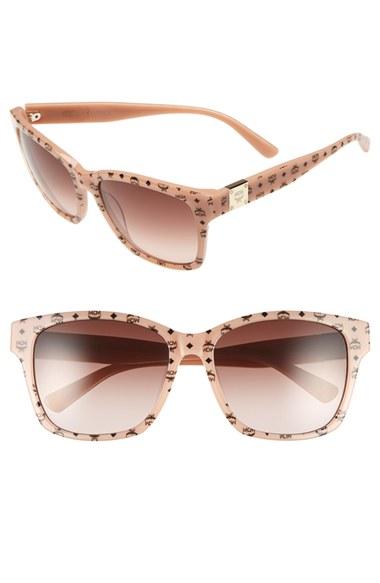 Women's Mcm 'visetos' 59mm Retro Sunglasses - Nude Visetos
