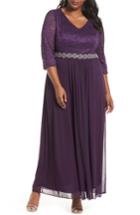 Women's Alex Evenings Embellished Waist Gown