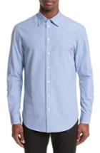 Men's Armani Collezioni Micro Check Sport Shirt, Size - Blue