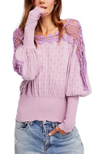 Women's Free People Love Lace Sweater - Purple
