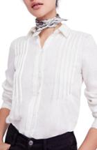 Women's Free People Breezy Mornings Linen Shirt - White