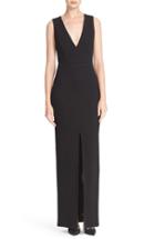 Women's Alice + Olivia Slit Front V-neck Maxi Dress