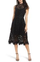 Women's Shoshanna Glengarry Velvet Lace Dress - Black