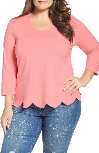 Women's Melissa Mccarthy Seven7 Scallop Skimmer Knit Top