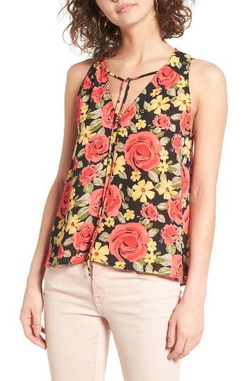 Women's Lush Tie Neck Tank - Black