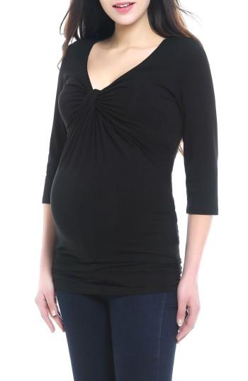 Women's Kimi And Kai Grace Twist Knot Maternity Top - Black