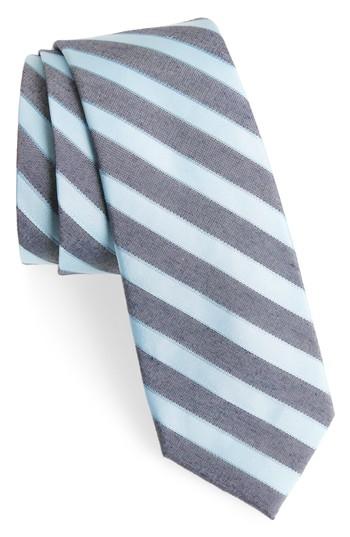 Men's Calibrate Stripe Silk Blend Skinny Tie, Size - Blue/green