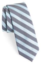 Men's Calibrate Stripe Silk Blend Skinny Tie, Size - Blue/green